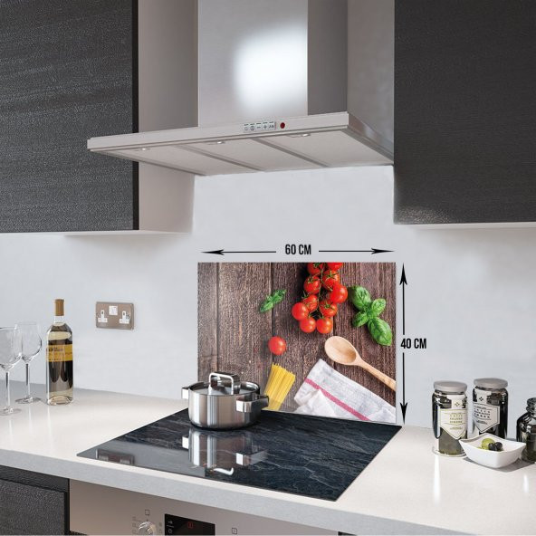DECORITA Cam Ocak Arkası Koruyucu- Ahşap ve Sebzeler ürün görseli 1