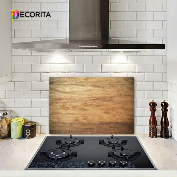DECORITA Cam Ocak Arkası Koruyucu- Ahşap Görünümlü ürün görseli 1