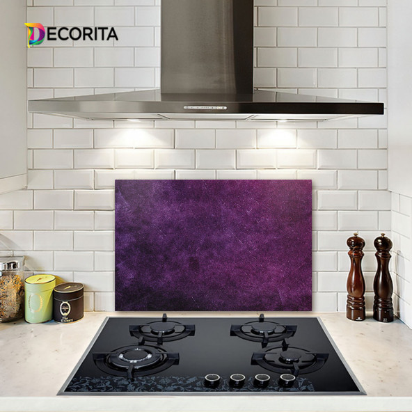 DECORITA Cam Ocak Arkası Koruyucu- Mor Doku ürün görseli 1