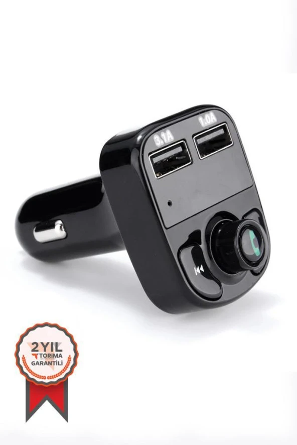 Torima X8  Fm Transmitter BT/USB/MP3/MicroSD Kart Çakmaklık Girişli Kablosuz Müzik Çalar Araç Kiti ürün görseli 1
