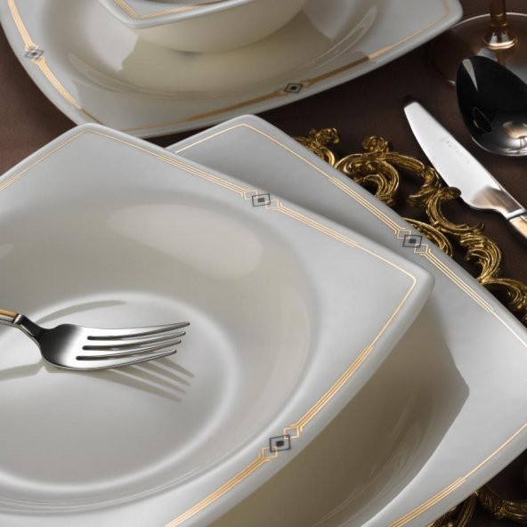 Kütahya Porselen Bone Mare 62 Prça 1060521 Desen Yemek Takımı ürün görseli 1