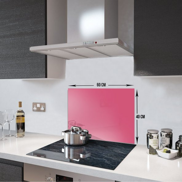 DECORITA Cam Ocak Arkası Koruyucu- Düz Renk - Neon Pembe ürün görseli 1