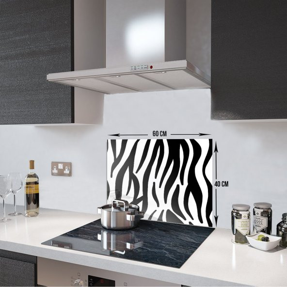 DECORITA Cam Ocak Arkası Koruyucu- Zebra Desen ürün görseli 1