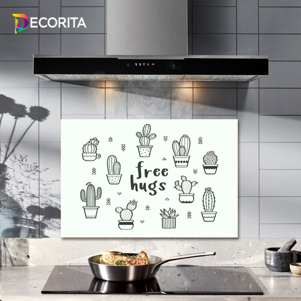 DECORITA Cam Ocak Arkası Koruyucu- Free Hugs ürün görseli 1