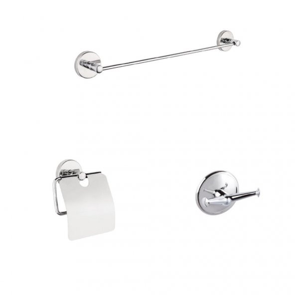 BANYO AKSESUAR SETİ WC KAĞITLIK+UZUN HAVLULUK+BORNOZ ASKILIĞI ürün görseli 1