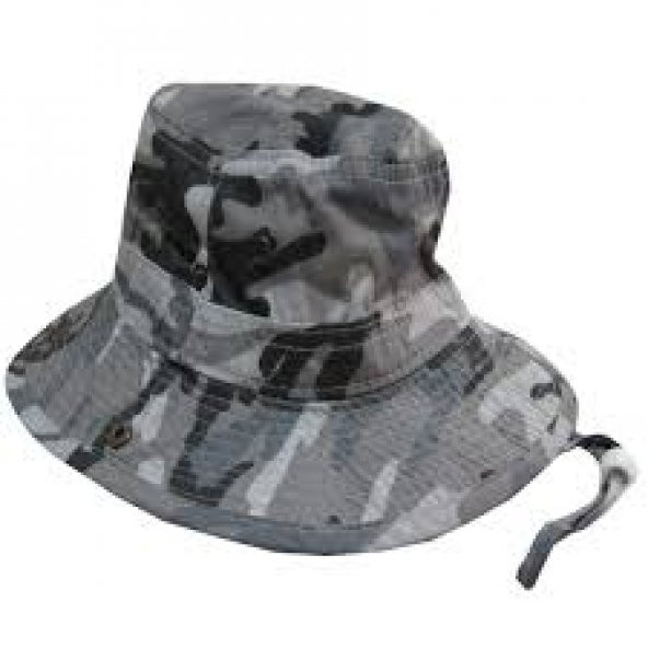 salarticaret gri kamufklaj safari şapka unisex model ürün görseli 1