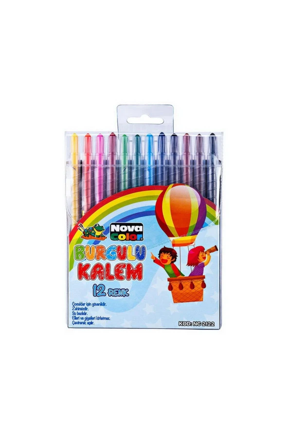 Nova Color Mum Pastel Boya Silinebilir Yuvarlak 12 Renk NC-2122 ürün görseli 1