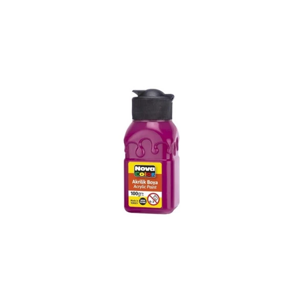 Nova Color Akrilik Boya Şişe 100 Cc Magenta Kırmızı Nc-2024 ürün görseli 1