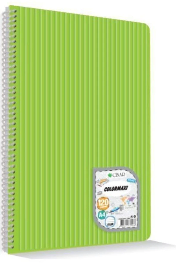Çınar Colormaxi Spiralli Defter Plastik Kapak Çizgili 120 YP A4 120/1 73007 ürün görseli 1