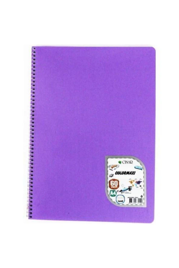 Çınar Colormaxi Spiralli Defter Plastik Kapak Çizgili 60 YP A4 60/1 73013 ürün görseli 1