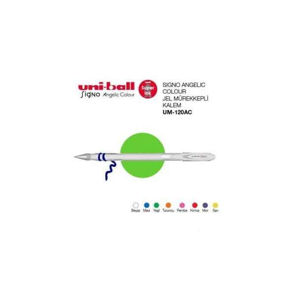 Uni-Ball Roller Kalem Signo Angelic Colour Jel Bilye Uç 0.7 MM Beyaz UM-120 AC ürün görseli 1