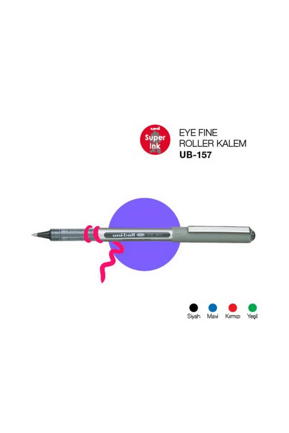Uni-Ball Roller Kalem Eye Fine Bilye Uç 0.7 MM Siyah UB-157 ürün görseli 1