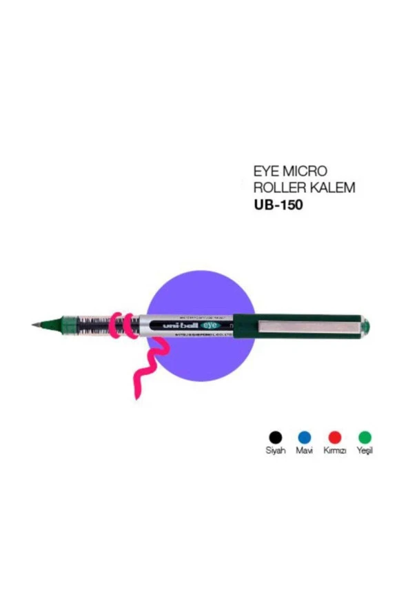 Uni-Ball Roller Kalem Eye Micro Bilye Uç 0.5 MM Yeşil UB-150 ürün görseli 1
