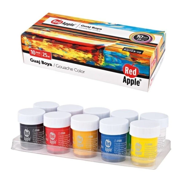 Red Apple Guaj Boya 25 Ml 10 Renk Rg103-10 ürün görseli 1