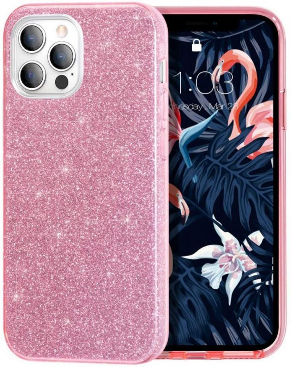 Apple iPhone 12 Pro Max Kılıf ​​​Zore Eni Parıldayan Taşlı Kılıf ürün görseli 1