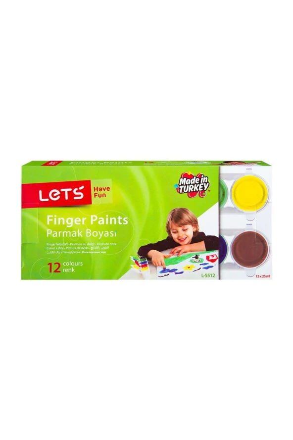 Lets Parmak Boyası 25 ML 12 Renk Çocuk Parmak Boyası ürün görseli 1