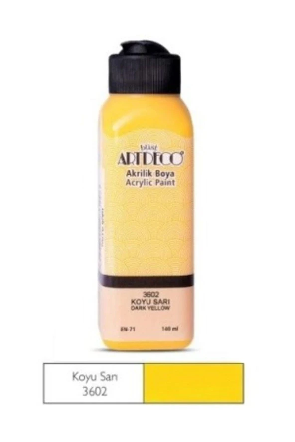Artdeco Akrilik Boya 140 ML Koyu Sarı 070R-3602 ürün görseli 1