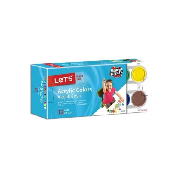 Lets Akrilik Boya 25 ML 12 Renk L-5212 ürün görseli 1
