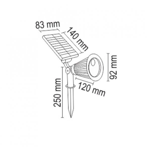 Helios 88-2002 Solar Bahçe Led Aydınlatma Gün Işığı ürün görseli 1