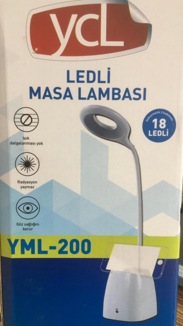 YCL YML-200 Ledli Masa Lambası 3 Kademeli, Dokunmatik, Şarjlı, US ürün görseli 1