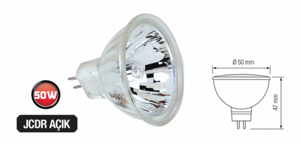 Global Çanak Halojen Ampül 50W GU5.3( Açık) ürün görseli 1