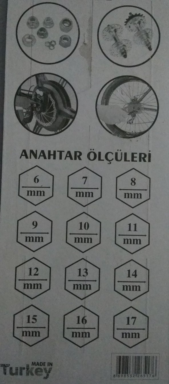 Bisiklet Tamir Anahtarı (06mm-17mm) - Resim 2