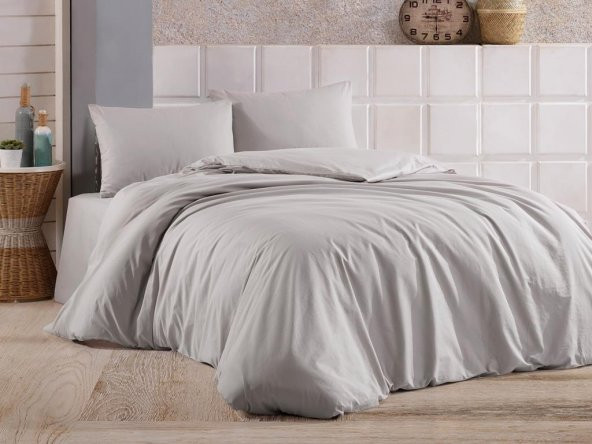 Çeyiz Diyarı Almond Tek Kişilik Nevresim Takımı Gri ürün görseli 1