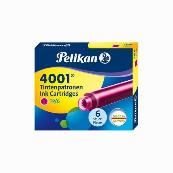 PELIKAN 4001 DOLMAKALEM KARTUSU PEMBE KISA 6LI ürün görseli 1