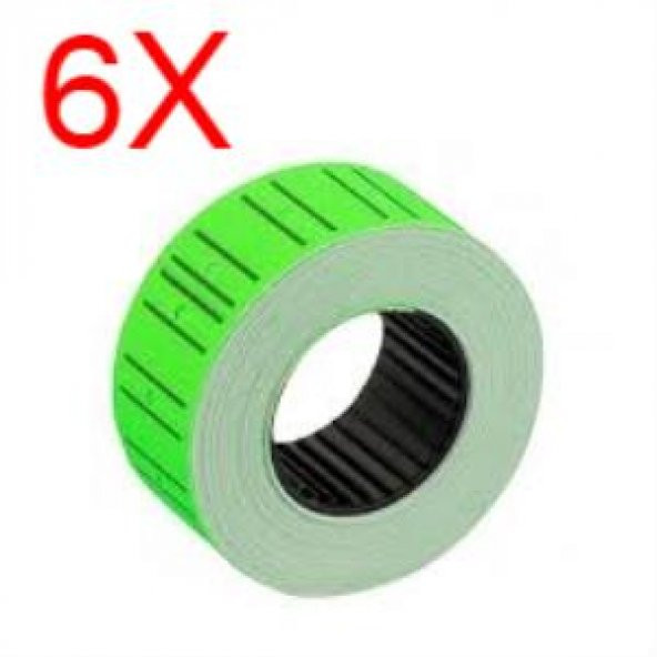 TANEX MAKINE ETIKETI 12-21 CIZGILI NEON YESIL 6 LI ürün görseli 1
