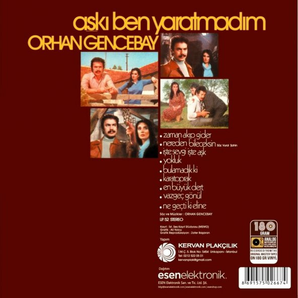 ORHAN GENCEBAY - AŞKI BEN YARATMADIM (LP) - Resim 2