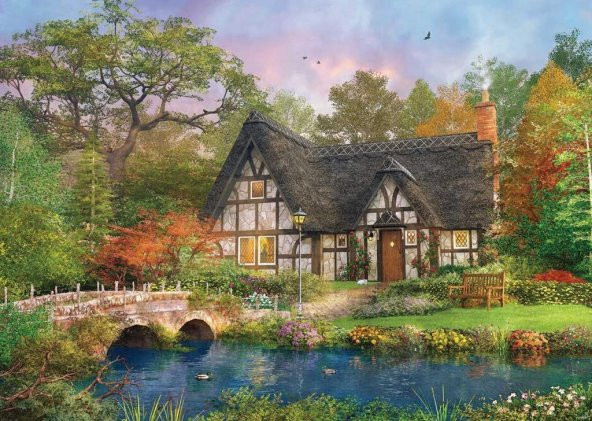 KS PUZZLE 2000 PARCA THE STONEY BRIDGE COTTAGE - Resim 2