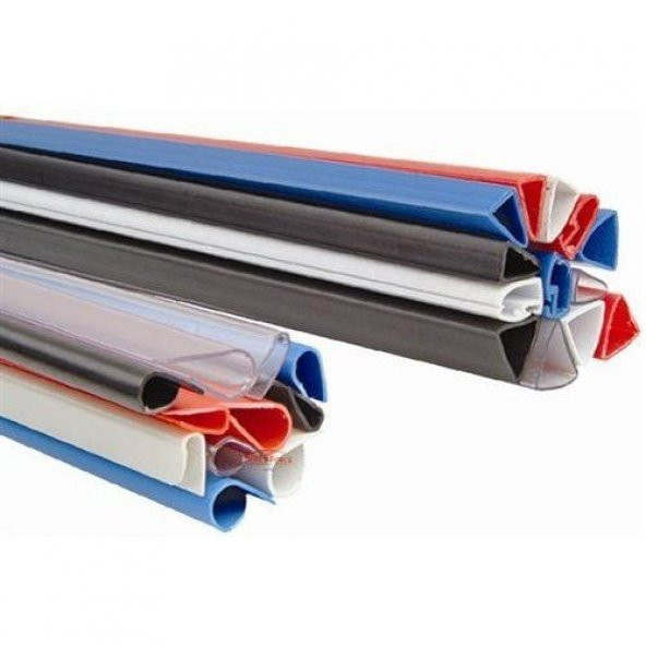 Office Force 6 mm Siyah Slide Binder Oval Plastik Profil 50li ürün görseli 1