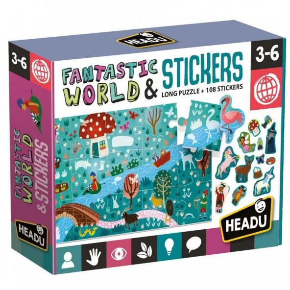 Headu Puzzle + Stickers Fantastic World MU24933 - Resim 4
