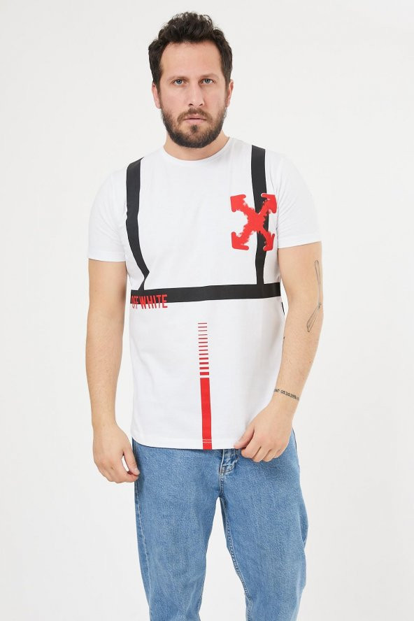 Trair Off White Arka Ön Baskili - Resim 3