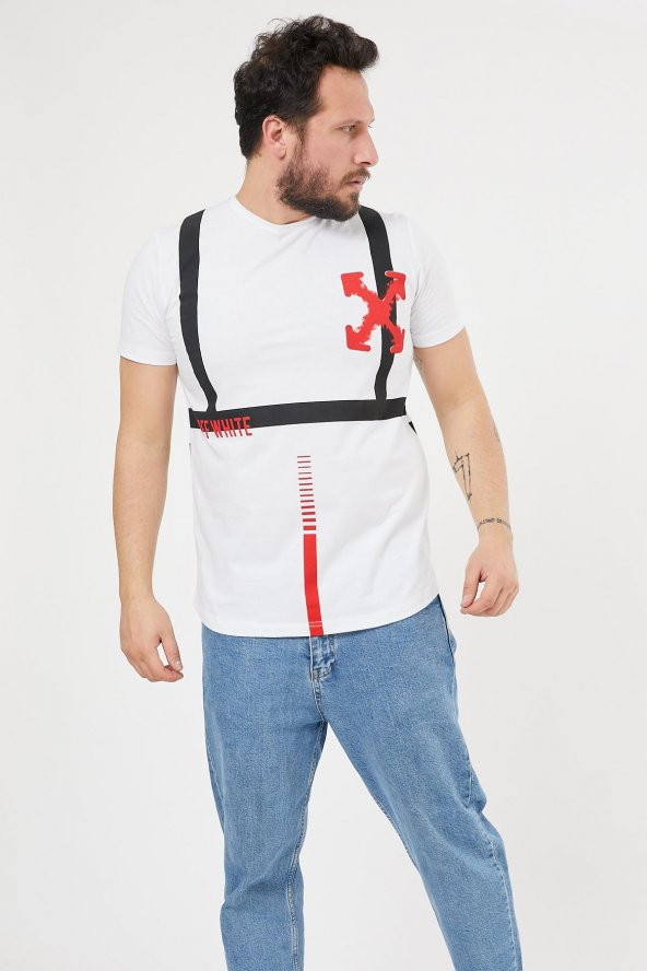 Trair Off White Arka Ön Baskili - Resim 4
