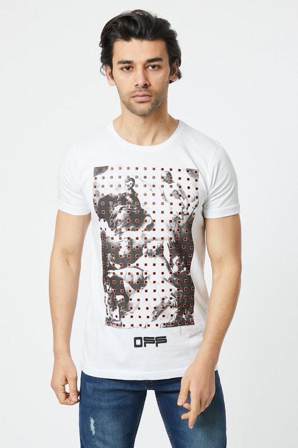 Trair Off White Tasli Baskılı T-Shirt - Resim 6