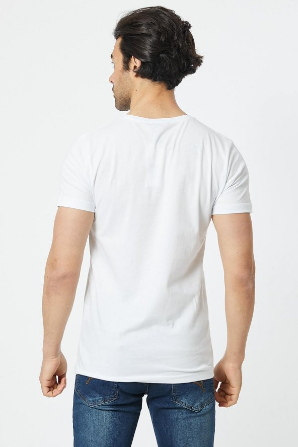 Trair Off White Tasli Baskılı T-Shirt - Resim 7