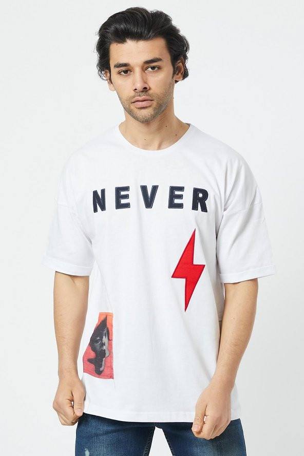 Trair Oversize Never Ve Şimşek Nakışlı - Resim 11