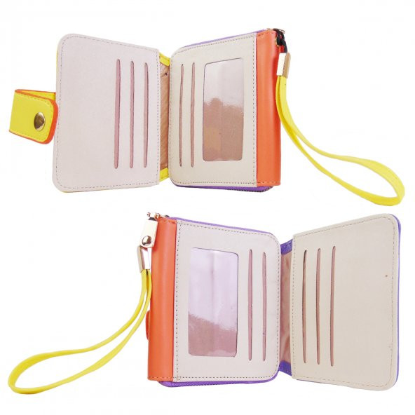 Ollbag Çok Renkli Çıtçıtlı Orta Boy Cüzdan - Resim 4