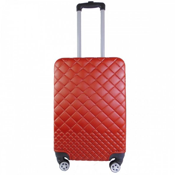 Geniş Kasa PVC 4 Teker Kırmızı Valiz - Resim 2