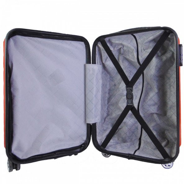Geniş Kasa PVC 4 Teker Kırmızı Valiz - Resim 5