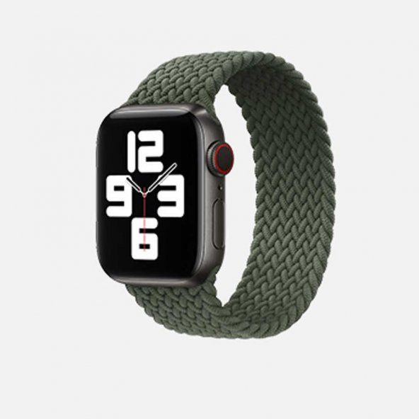 Apple Watch 38mm KRD-32 Sağlam Hasır Örgü  Medium Kordon - Resim 3