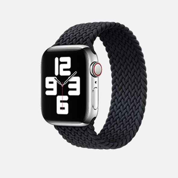 Apple Watch 38mm KRD-32 Sağlam Hasır Örgü  Medium Kordon - Resim 4