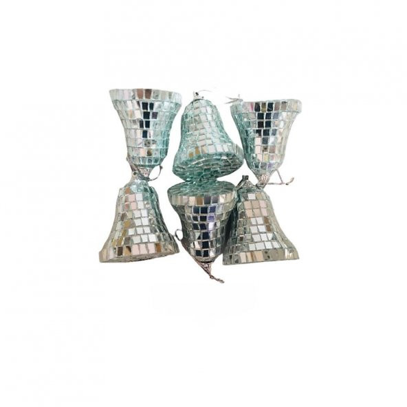 YILBAŞI SÜSÜ AYNALI ÇAN 5CM X 7CM 6LI ürün görseli 1