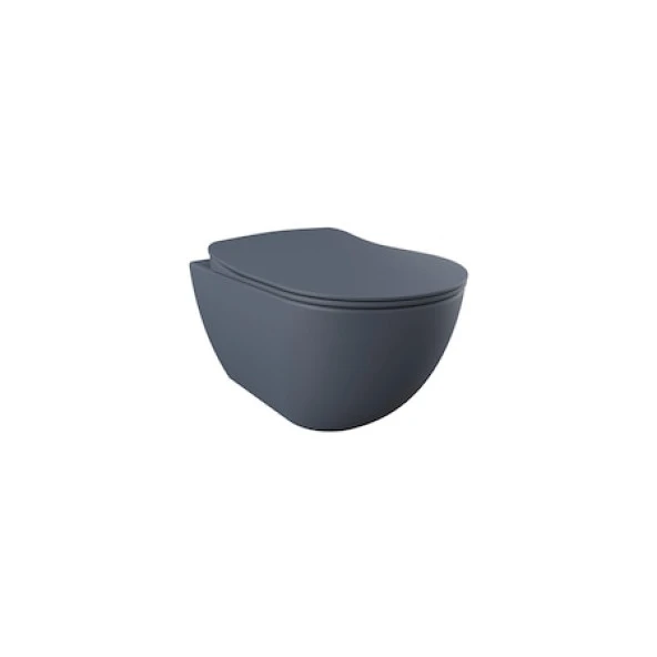 Creavit Free Rim-Off Asma Kanalsız Klozet Basalt Mat FE322 + Yavaş Kapanır Kapak ürün görseli 1