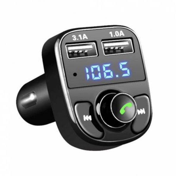 LEBRON CarX8 Fm Transmitter Bluetooth Araç Kiti 4.0 Micro SD USB Şarj ürün görseli 1