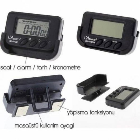 KENKO KK-613D MİNİ DİJİTAL SAAT TARİH KRONOMETRE GÖSTERGESİ ürün görseli 1