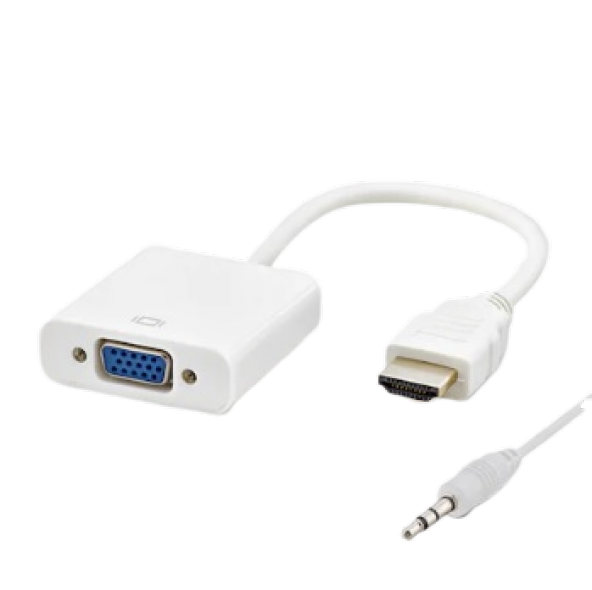 HADRON HD4105 BEYAZ HDMI TO VGA ÇEVİRİCİ + SESLİ ürün görseli 1