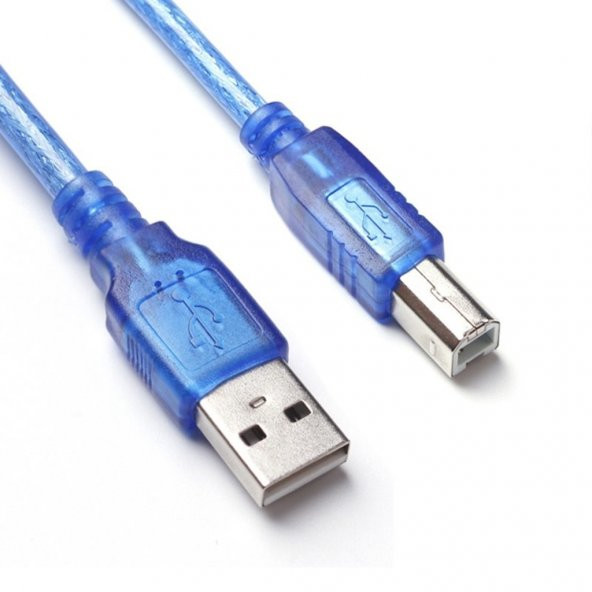 USB 2.0 PRİNTER TRANSPARENT YAZICI KABLOSU 3M ürün görseli 1