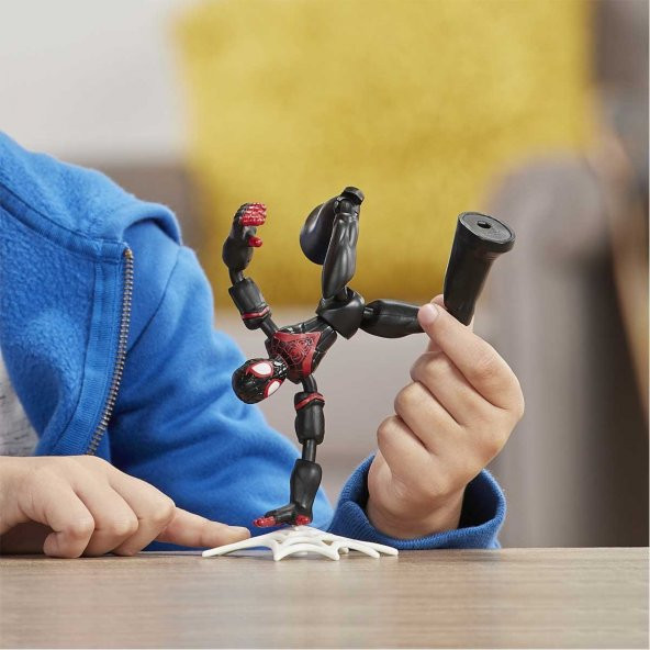 Spiderman Bend Flex Miles Morales Figür - Resim 4
